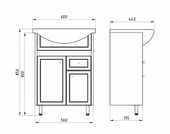 ASB-Mebel Мебель для ванной Орхидея 60 белое дерево – фотография-4